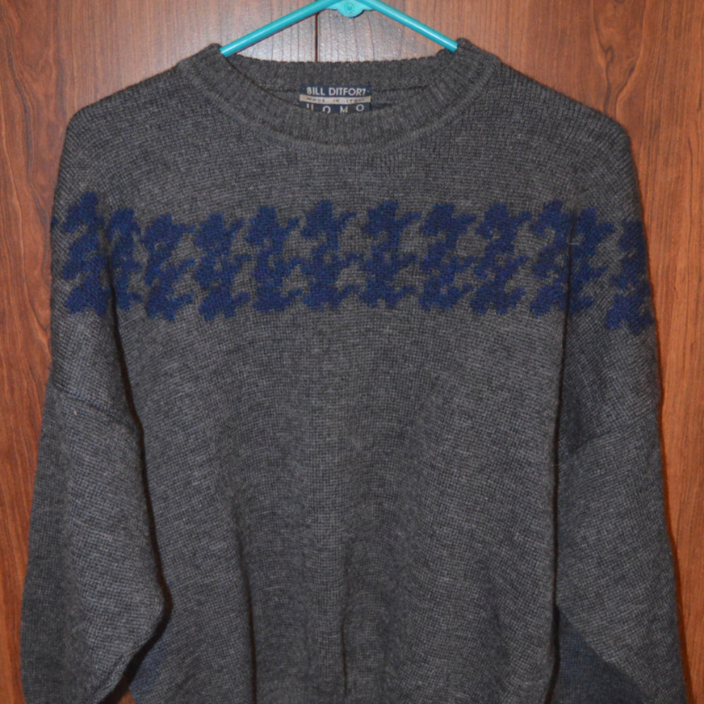 Bill Ditfort Grey Sweater Made in Italy Size M